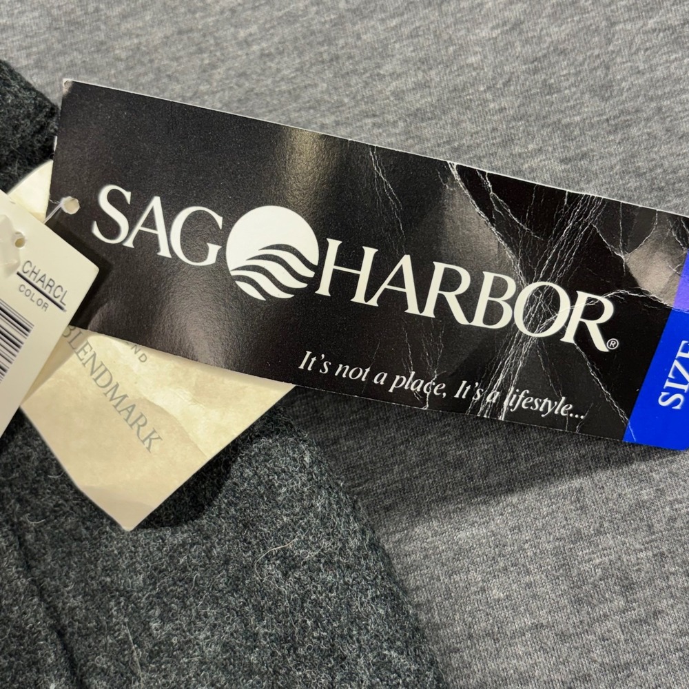 Sag Harbor Pants Womens 10 Wool Blend Pleated Cuffed Charcoal Lined Trousers NEW - Picture 4 of 16